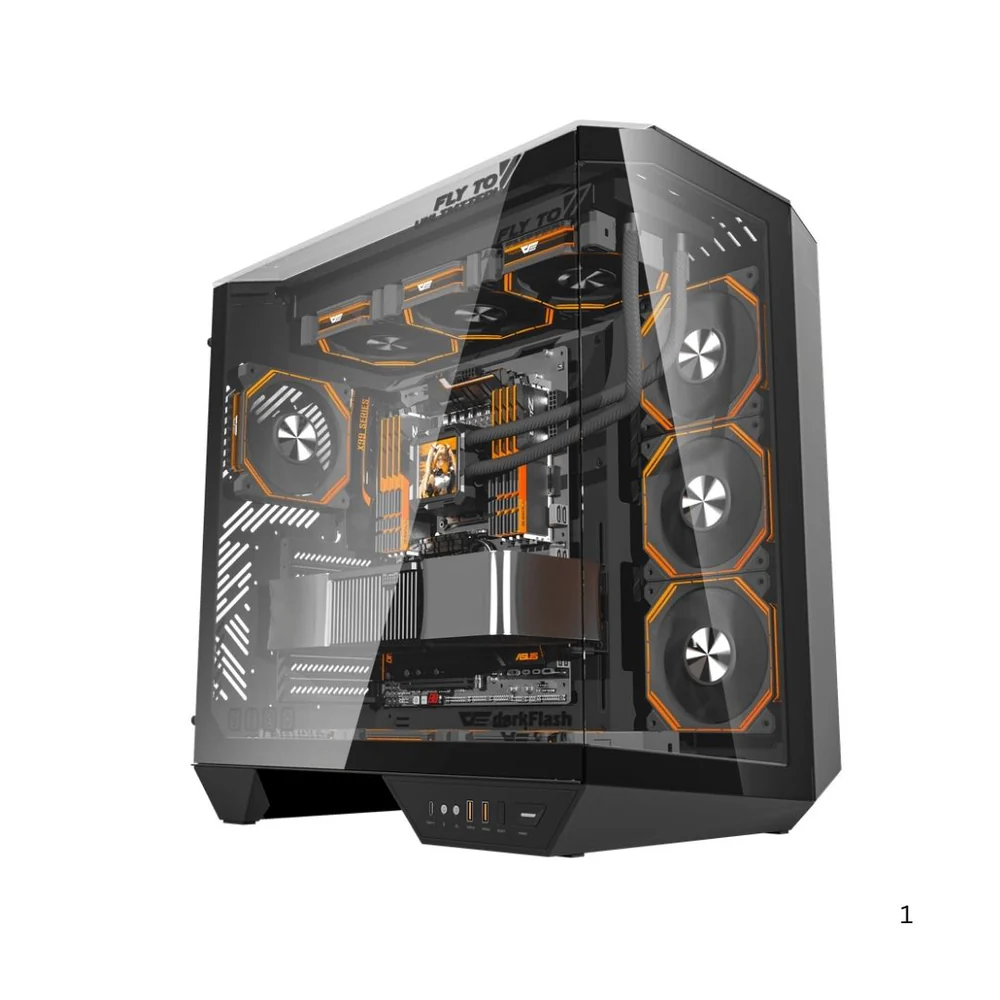 DarkFlash DY470 Mid Tower Case - Black