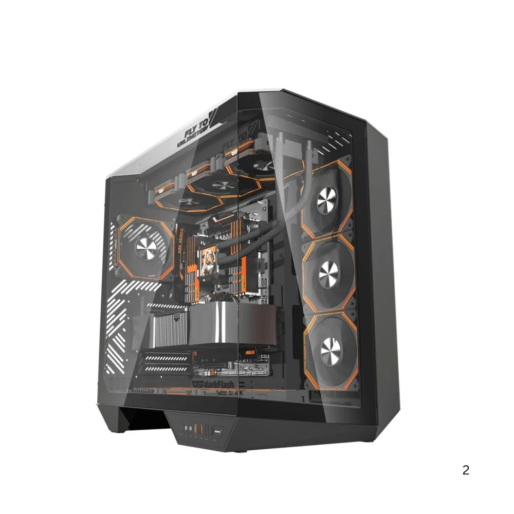 DarkFlash DY470 Mid Tower Case - Black