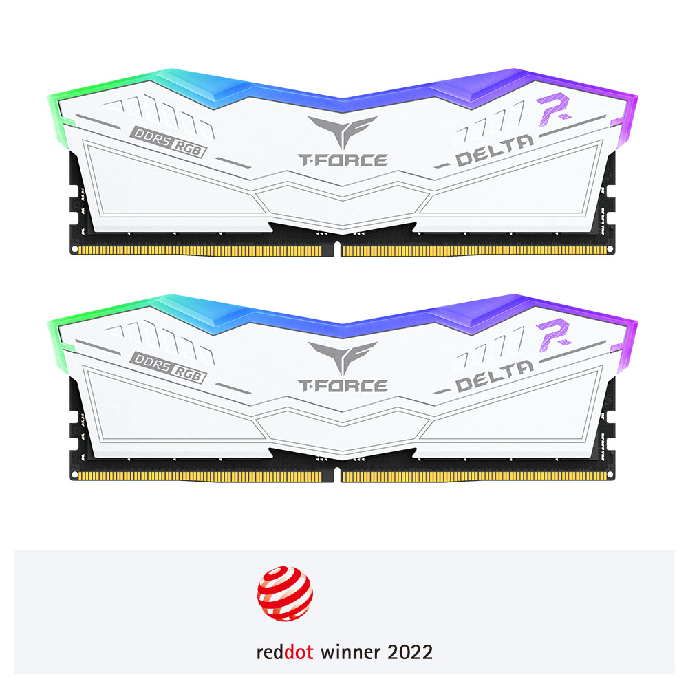 TEAMGROUP T-Force Delta RGB DDR5 Ram 32GB (2x16GB) 5600MHz CL36 - White